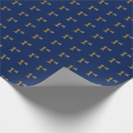 Papel De Regalo Blue, Faux Gold 1st (First Event Wrapping Paper)