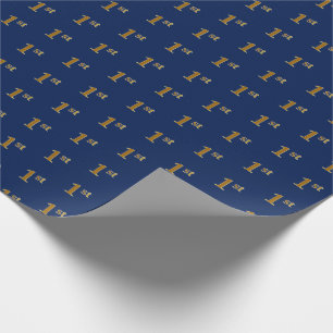 Papel De Regalo Blue, Faux Gold 1st (First Event Wrapping Paper)