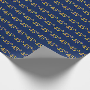 Papel De Regalo Blue, Faux Gold 45th (45º) Event