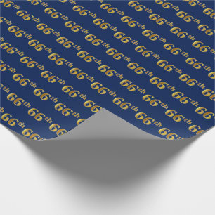 Papel De Regalo Blue, Faux Gold 66th (Sesenta y Sexto) Event