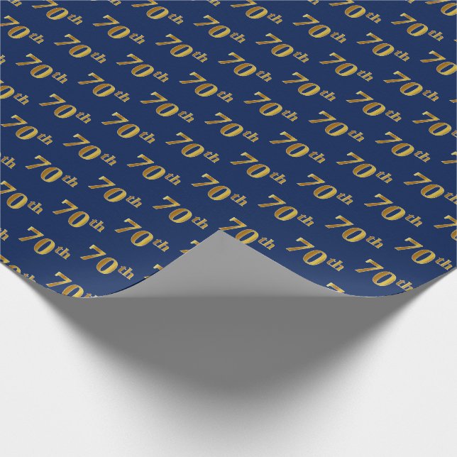Papel De Regalo Blue, Faux Gold 70th (Setx) Event (Esquina)