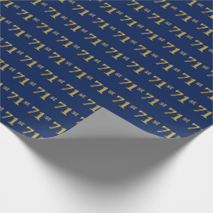 Papel De Regalo Blue, Faux Gold 71st (Setenta y Primer) Event