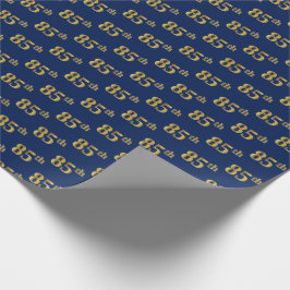 Papel De Regalo Blue, Faux Gold 85th (Ochenta y Quinto) Event