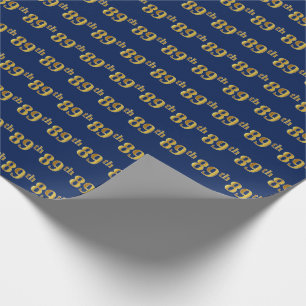 Papel De Regalo Blue, Faux Gold 89th (Ochenta y Noveno) Event