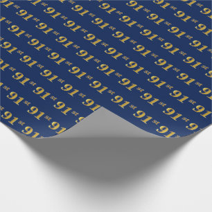 Papel De Regalo Blue, Faux Gold 91st (Noventa Y Primer) Event