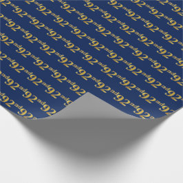 Papel De Regalo Blue, Faux Gold 92nd (Noventa Y Dos) Event