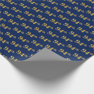 Papel De Regalo Blue, Faux Gold 94º (Noventa Y Cuarto) Evento