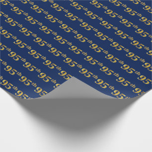 Papel De Regalo Blue, Faux Gold 95th (Noventa y Quinta) Event