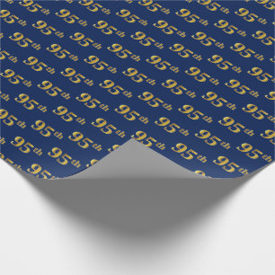 Papel De Regalo Blue, Faux Gold 95th (Noventa y Quinta) Event