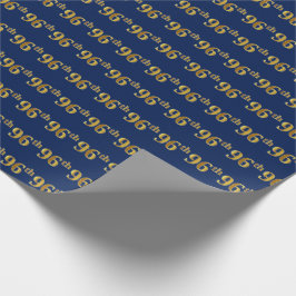 Papel De Regalo Blue, Faux Gold 96th (Noventa y Sexto) Event