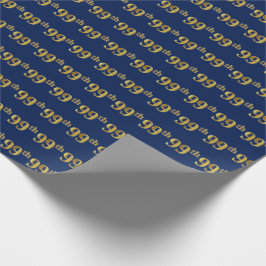 Papel De Regalo Blue, Faux Gold 99th (Noventa y Novena) Event