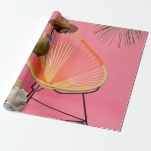 Papel De Regalo Blue flip-flop beside chair