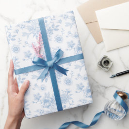 Papel De Regalo Blue Floral Toile