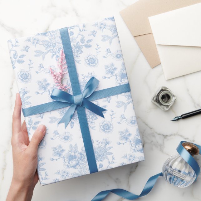 Papel De Regalo Blue Floral Toile (Regalar)