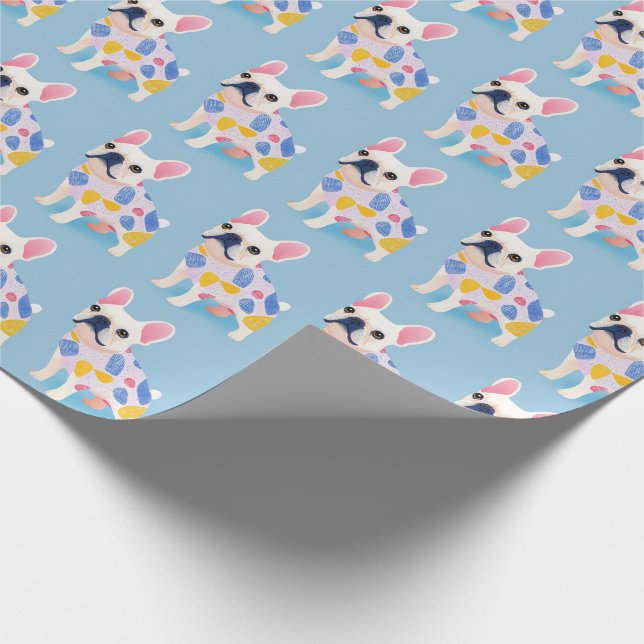 Papel De Regalo Blue French Bulldog Cute (Esquina)