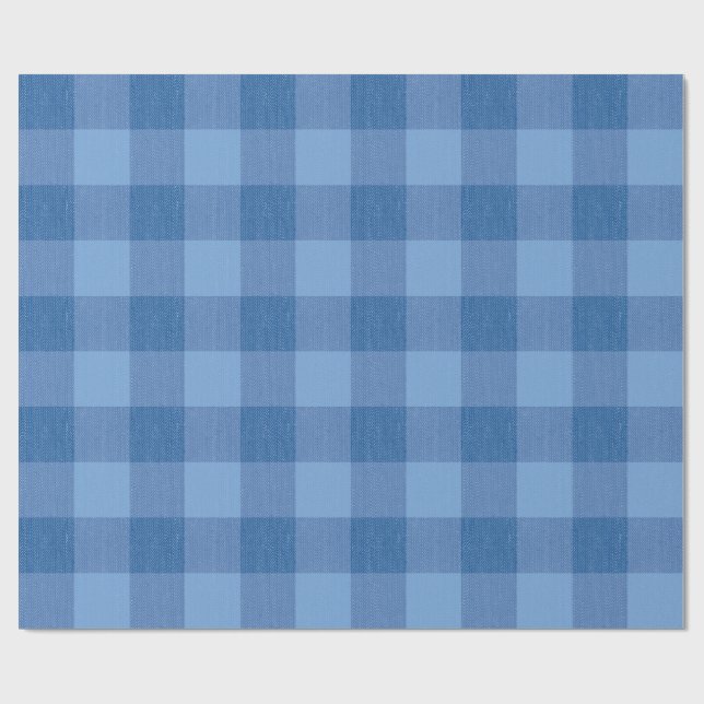 Papel De Regalo Blue Gingham Check (Superficie plana)