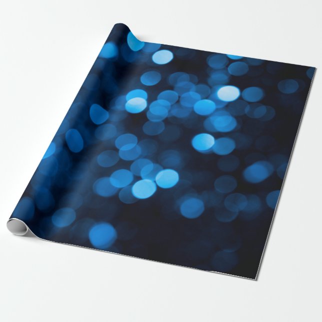 Papel De Regalo Blue glitter bokeh texture lights (Desenrollado)