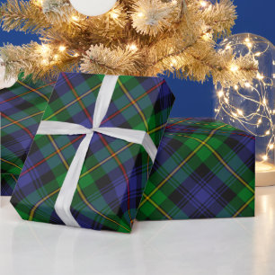 Papel De Regalo Blue Green Scottish Tartán Style Plaid