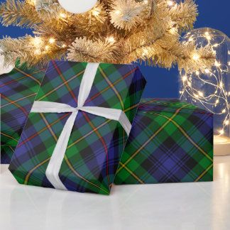 Papel De Regalo Blue Green Scottish Tartán Style Plaid