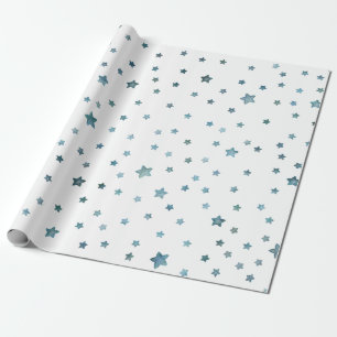 Papel De Regalo Blue Green Stars