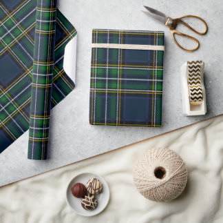 Papel De Regalo Blue Green Tartan Plaid Wrapping Paper