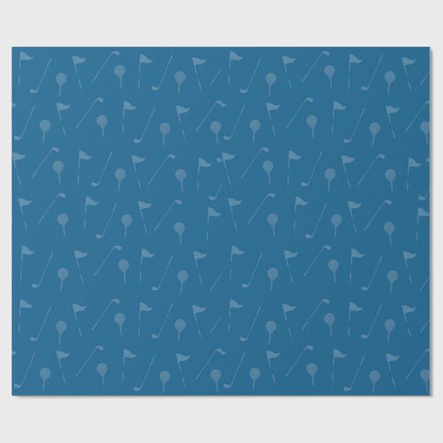 Papel De Regalo Blue Grey Golf Ball Pattern Wrapping Paper (Superficie plana)
