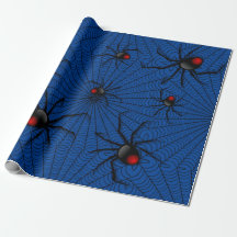 Blue Halloween Male Black Widder Scary Spider Web