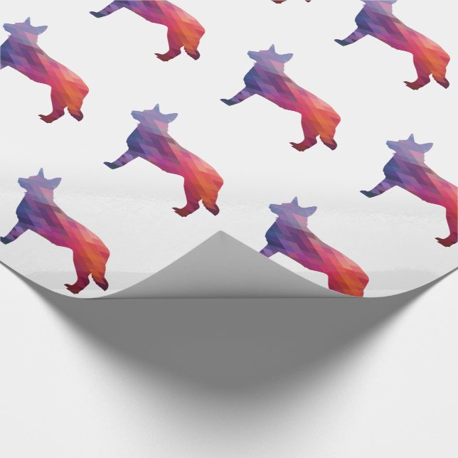 Papel De Regalo Blue Heeler Perro Raza Silhouette Geo Purple (Esquina)