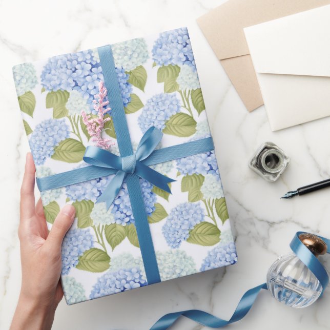 Papel De Regalo Blue Hydrangea Bliss (Regalar)