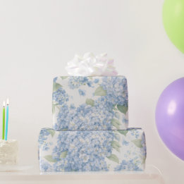 Papel De Regalo Blue Hydrangea Bouquet Gift Wrap