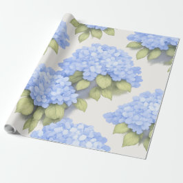 Papel De Regalo Blue Hydrangea Floral Wrap Roll – Boutique