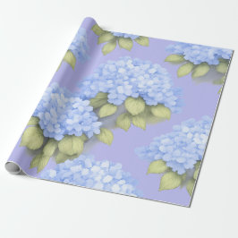 Papel De Regalo Blue Hydrangea Floral Wrapping Paper