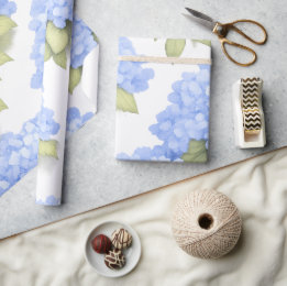 Papel De Regalo Blue Hydrangea Floral Wrapping Paper – Boutique