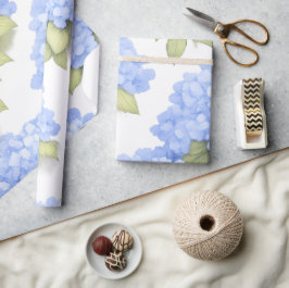 Papel De Regalo Blue Hydrangea Floral Wrapping Paper – Boutique