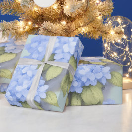 Papel De Regalo Blue Hydrangea Floral Wrapping Paper – Boutique 