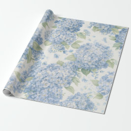 Papel De Regalo Blue Hydrangea Flower Blooms Gift Wrap