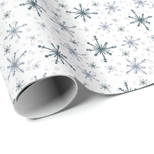 Papel De Regalo Blue-ish Gray Snowflake Tissue Paper (Esquina del rollo)
