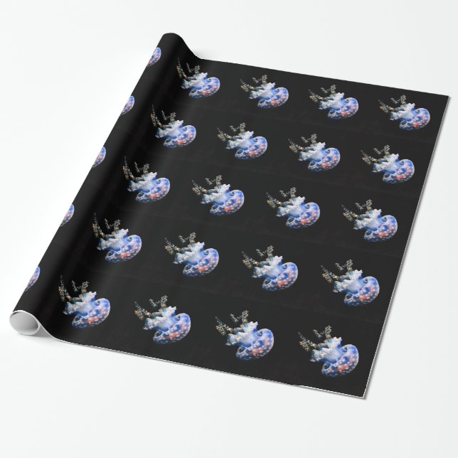 Papel De Regalo Blue Jellyfish (Desenrollado)
