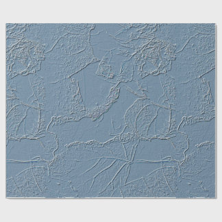Papel De Regalo Blue leaf design with edges, lines, abstract plant