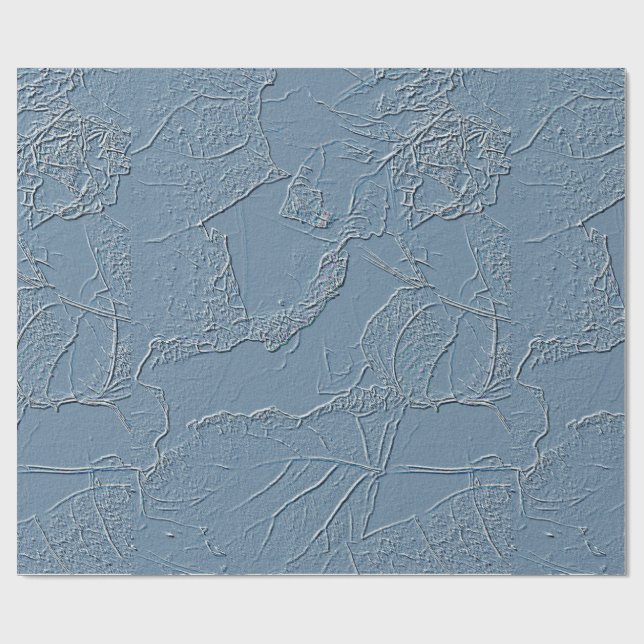 Papel De Regalo Blue leaf design with edges, lines, abstract plant (Superficie plana)
