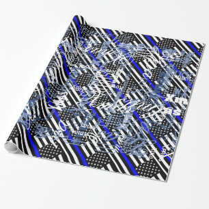 Papel De Regalo Blue Line fino americano exhibe