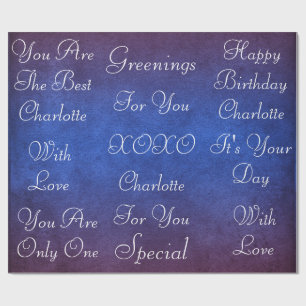 Papel De Regalo Blue Marine Grungy Velvet Blanco Personalizado
