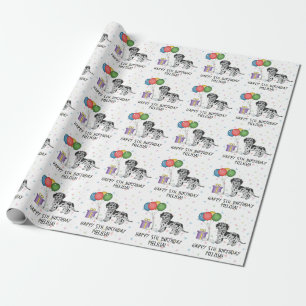 Papel De Regalo Blue Merle Mini Goldendoodle Cartoon Dog Cumpleaño