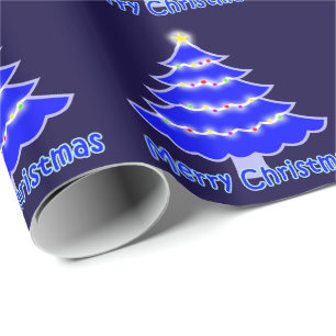 Papel De Regalo Blue Merry Christmas