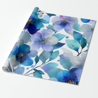 Papel De Regalo Blue Mystical Orchid Elegant Floral Botanical