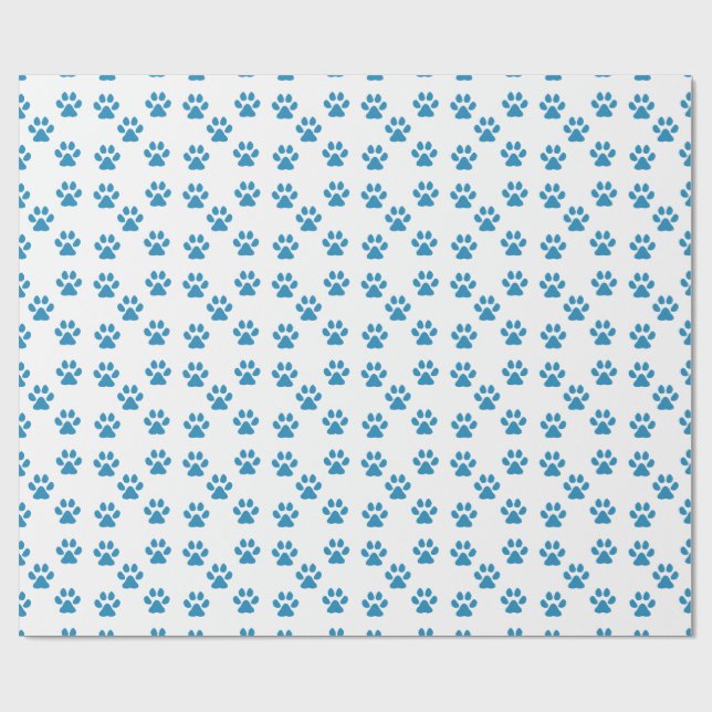 Papel De Regalo Blue Pawprints (Superficie plana)