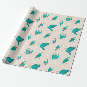 Papel De Regalo Blue Peach Faced Lovebird