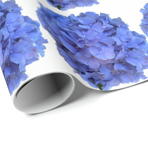Papel De Regalo Blue periwinkle elegantes hortensias florales