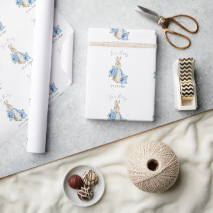 Papel De Regalo Blue Peter Rabbit Para Baby Script Baby Shower