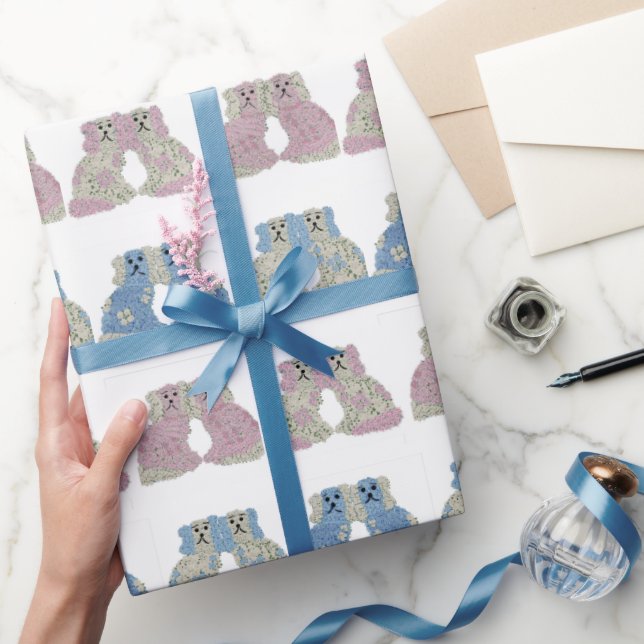 Papel De Regalo Blue Pink Staffordshire Dogs Ginger Jars Jar (Regalar)